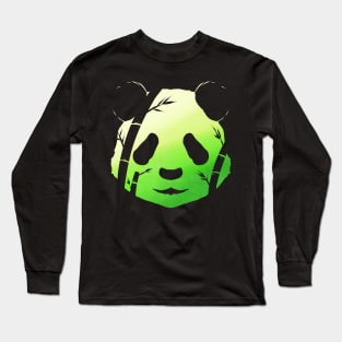 Bamboo And Cute Panda Bear Head - The Panda Long Sleeve T-Shirt